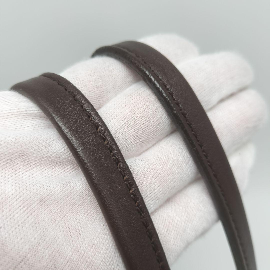 極美品✨グッチ　トートバッグ　シマレザー　ダークブラウン　GG柄