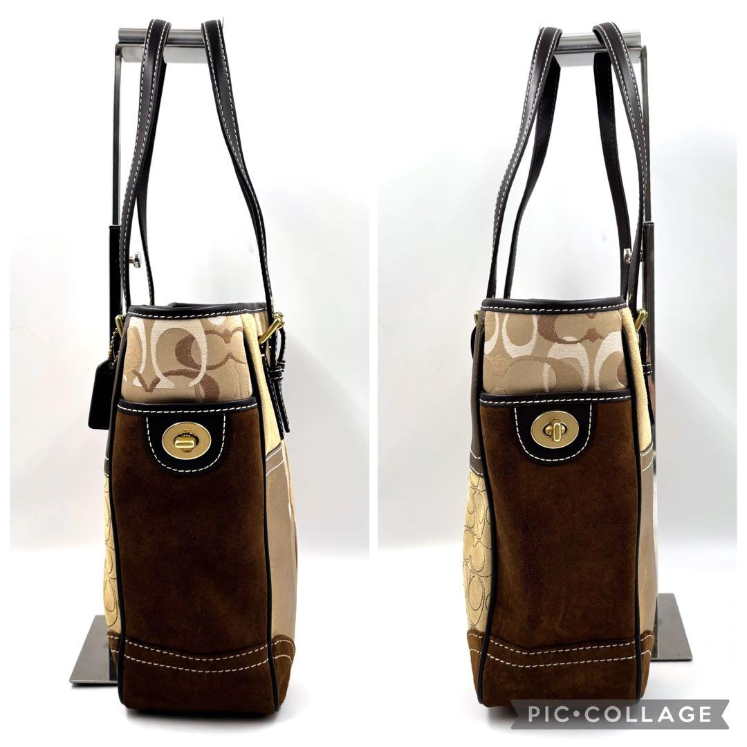 美品COACH コーチ パッチワーク ショルダートートバッグ F 11408
