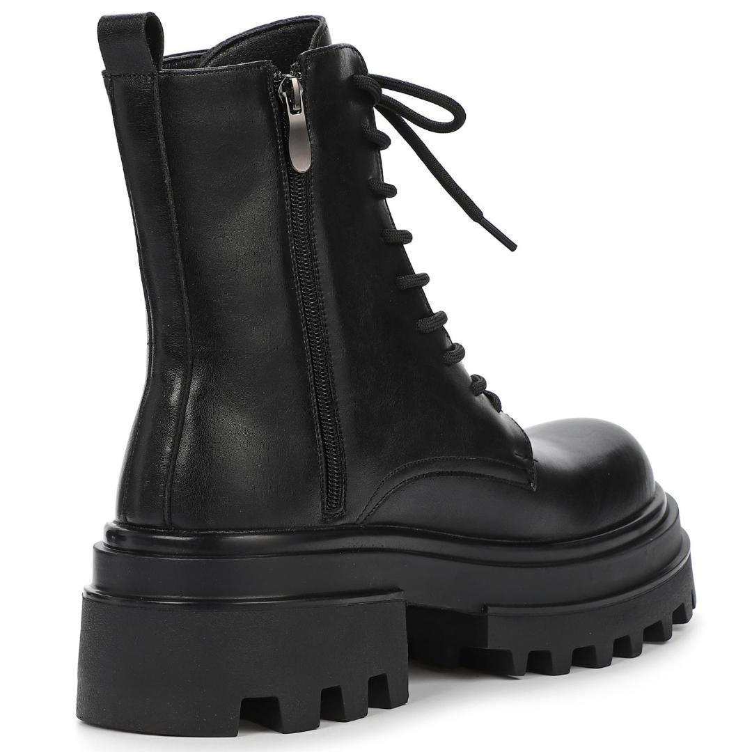 27.5cm/最大10cm身長UPメンズシークレットブーツ厚底靴ジップレザー