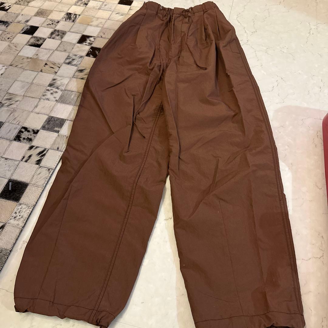 未使用 CLANE COTTON PARACHUTE PANTS BROWN