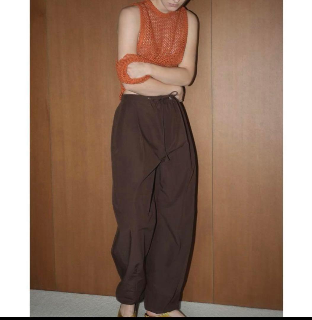 未使用 CLANE COTTON PARACHUTE PANTS BROWN