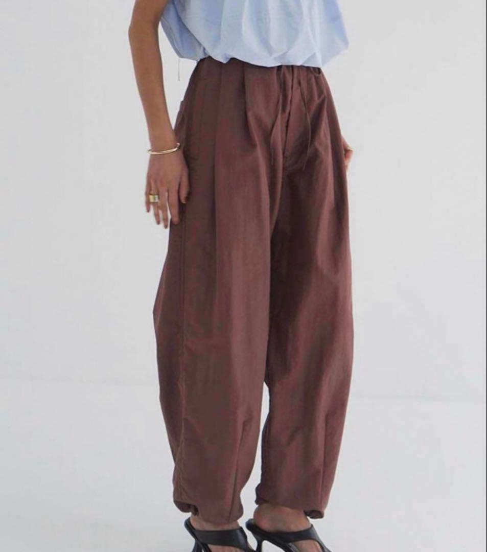 未使用 CLANE COTTON PARACHUTE PANTS BROWN