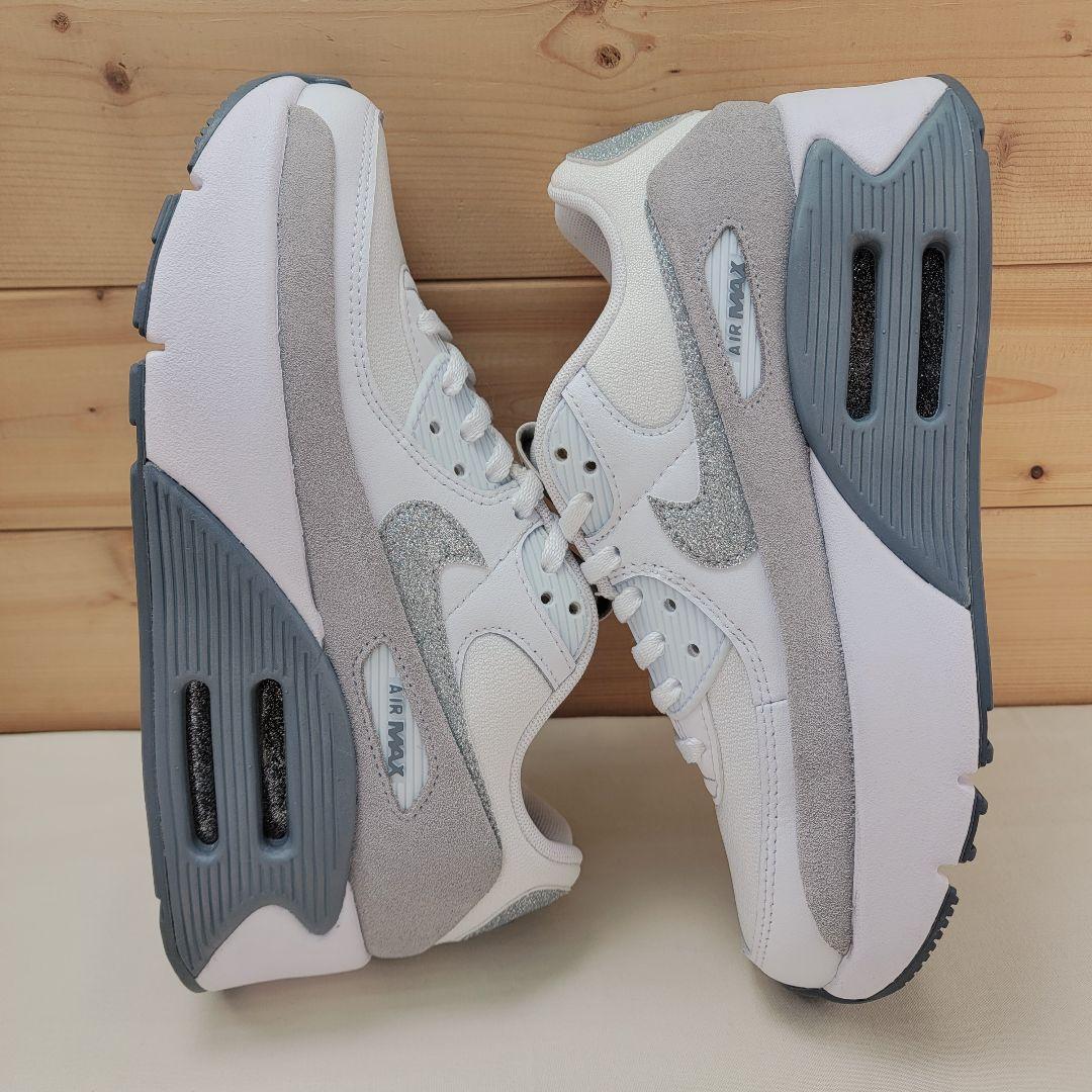 ナイキ ウィメンズ エアマックス90 LV8 ホワイト/グリッター 23.5cm