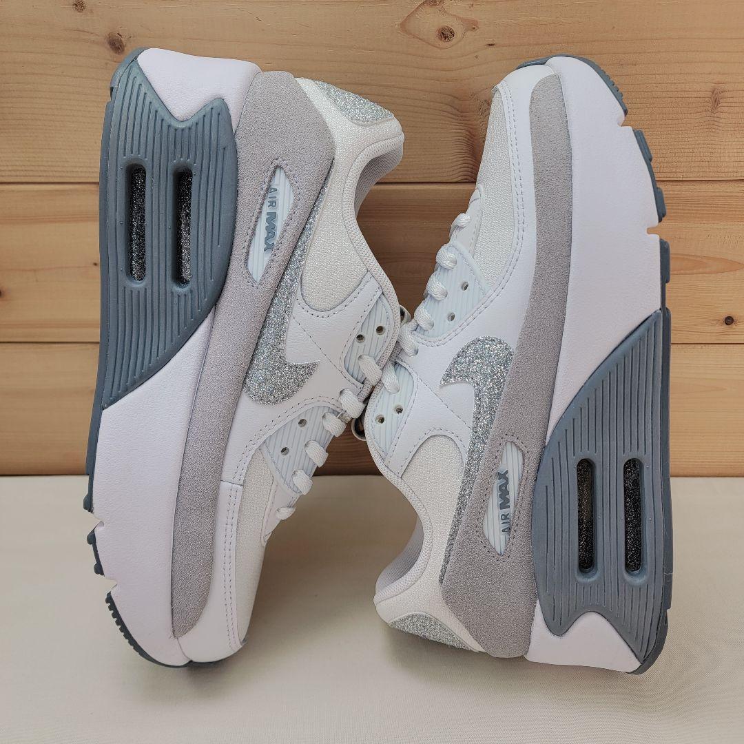 ナイキ ウィメンズ エアマックス90 LV8 ホワイト/グリッター 23.5cm