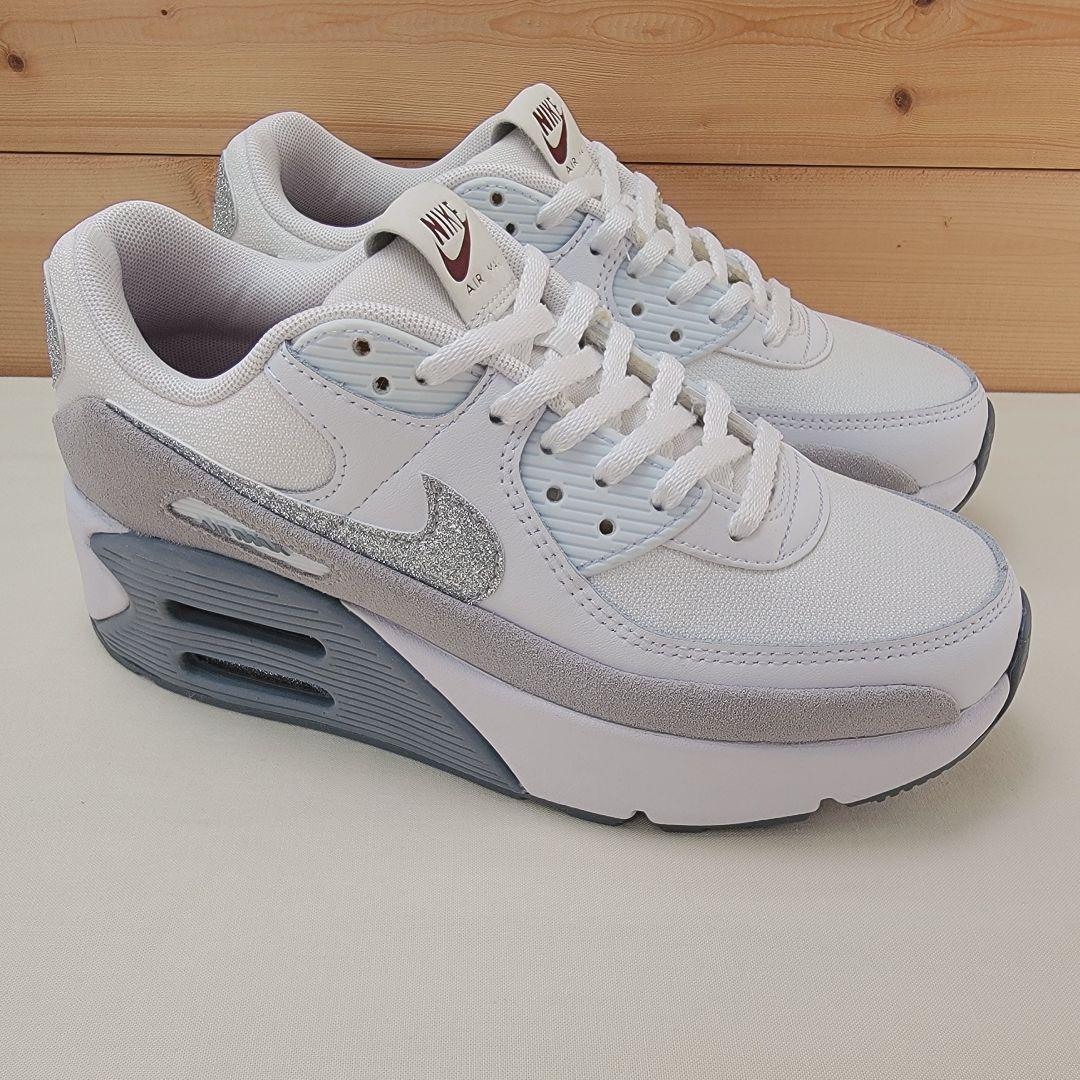 ナイキ ウィメンズ エアマックス90 LV8 ホワイト/グリッター 23.5cm