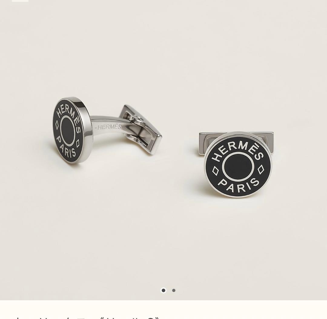 エルメス　カフリンクス 《リコル 2》　黒　難あり１つ