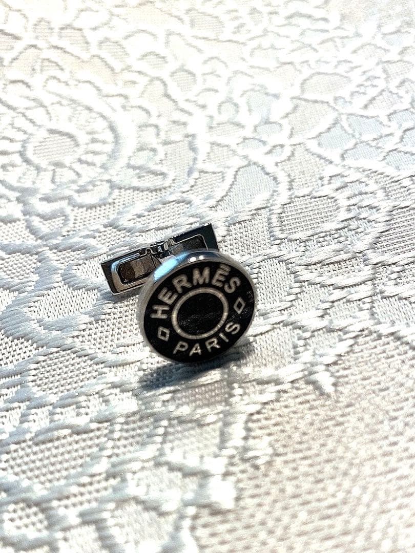 エルメス　カフリンクス 《リコル 2》　黒　難あり１つ
