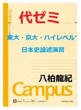 【代ゼミ】『東大・京大・ハイレベル日本史論述演習　八柏龍紀先生　第1講ノート』α