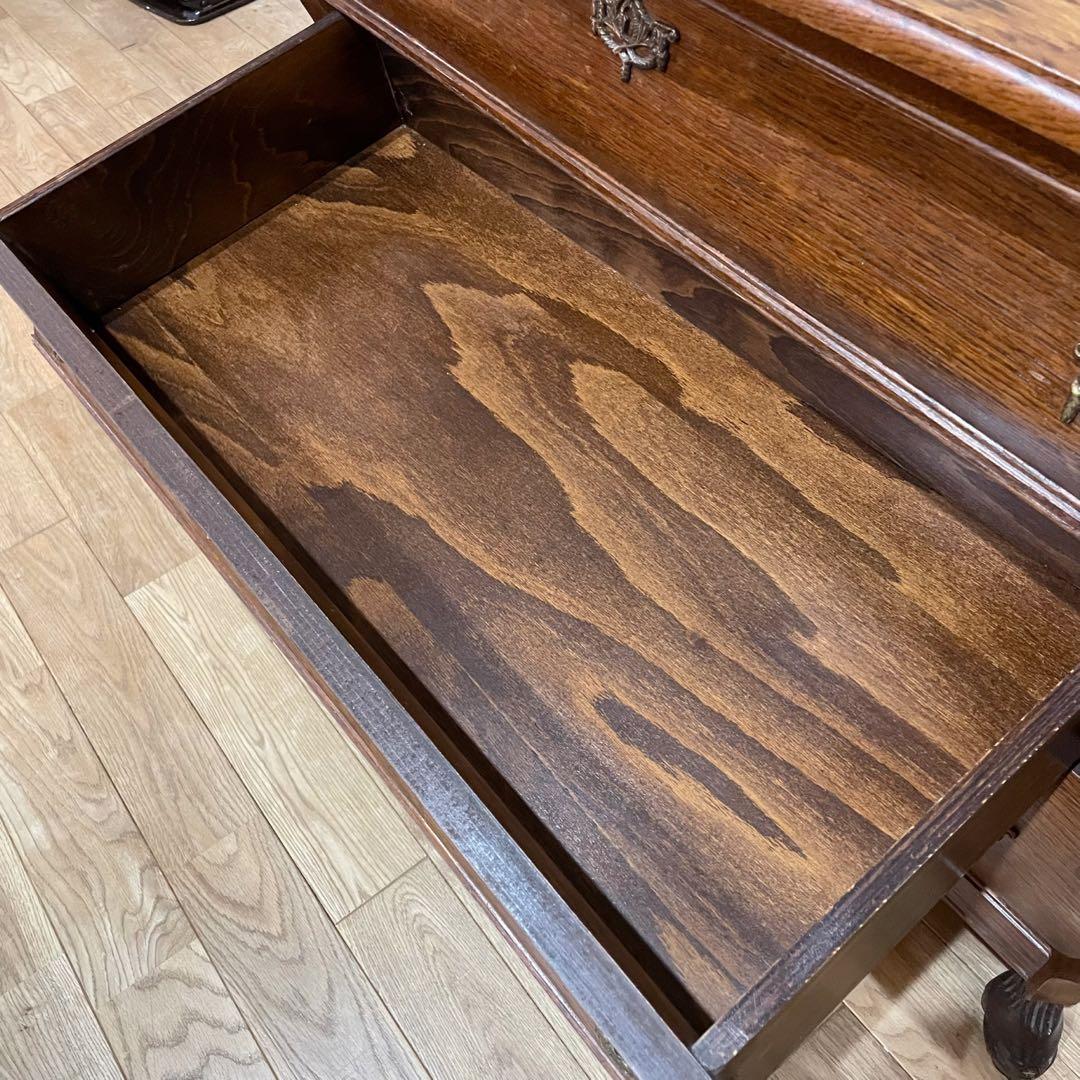 オランダ　3段　チェスト　オーク材　コモード　アンティーク　ヴィンテージ　猫脚