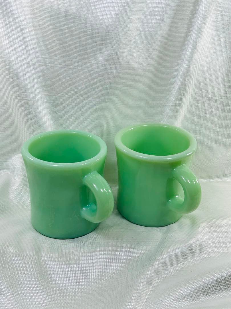 超美品ファイヤーキング　ジェダイ（翡翠色）超ヘビーなコーヒーマグの2個
