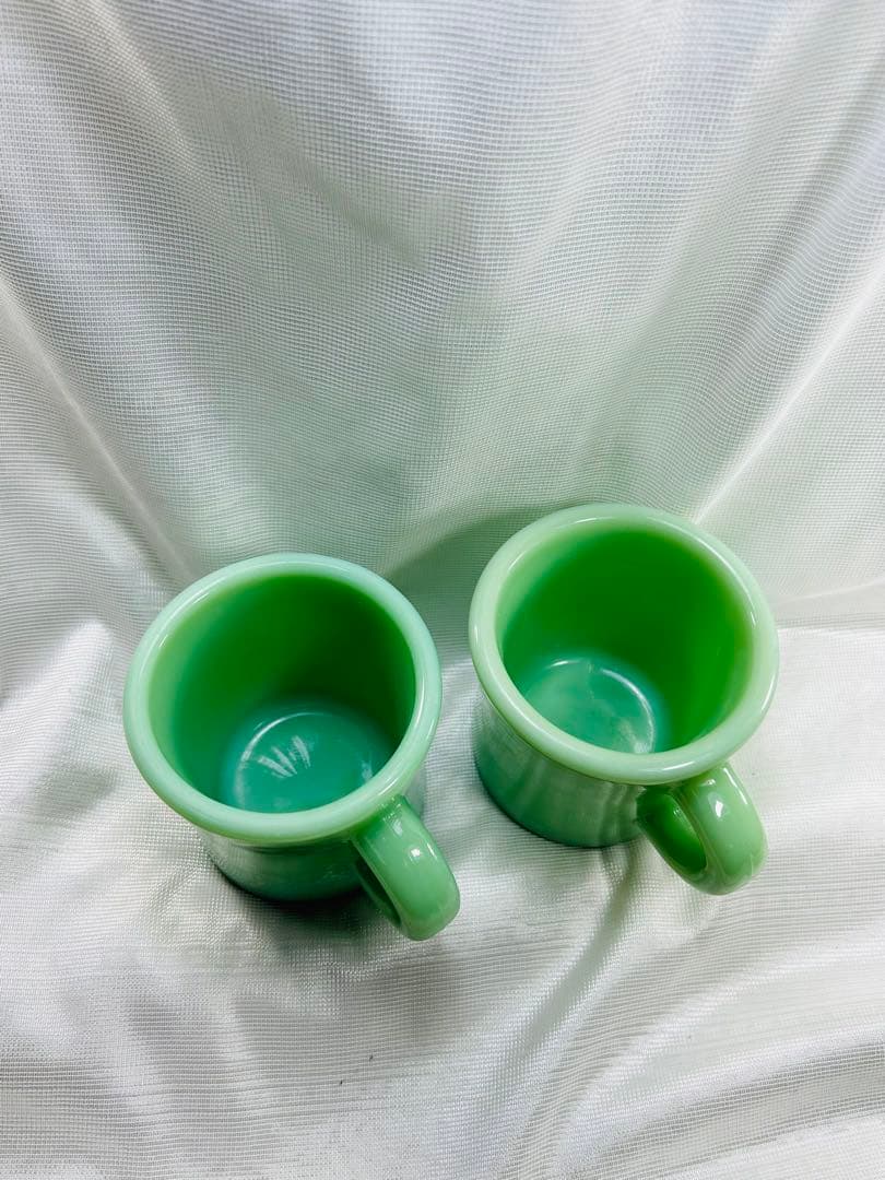 超美品ファイヤーキング　ジェダイ（翡翠色）超ヘビーなコーヒーマグの2個