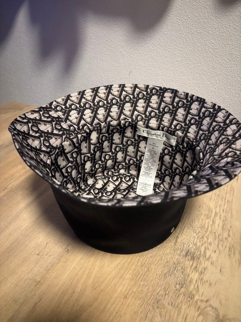 クリスチャンディオール バケットハット バケハ 帽子 サイズ58 黒