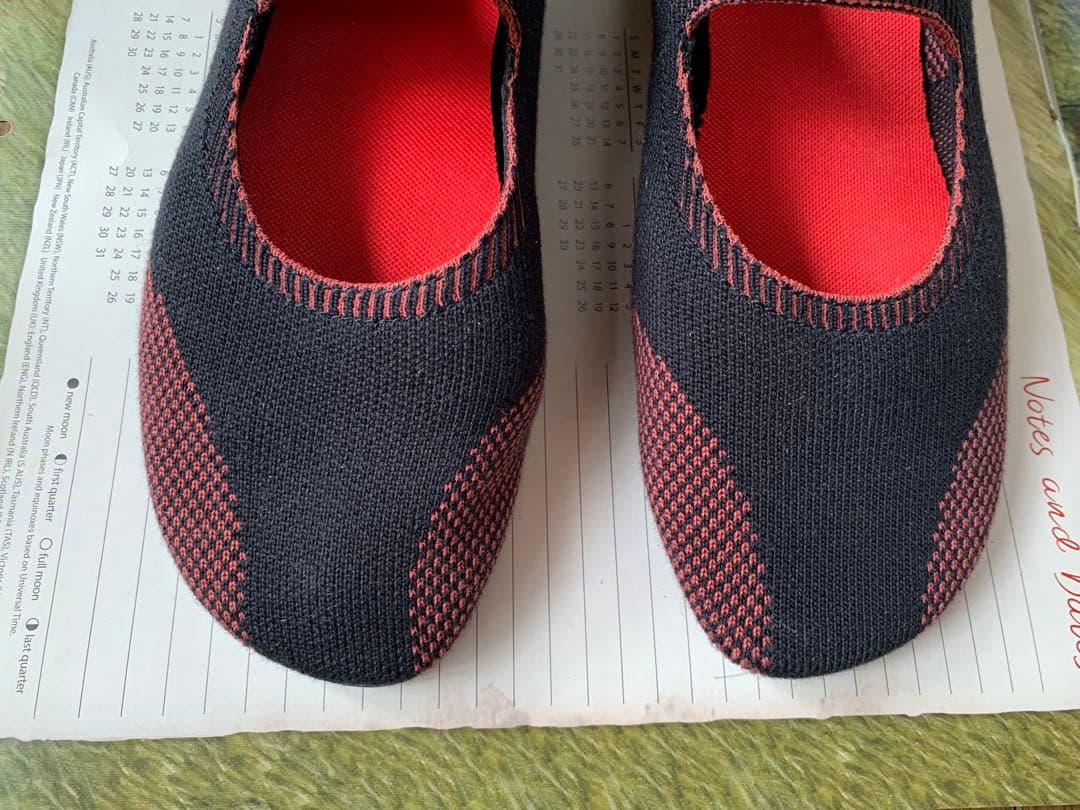 CAMPPER フラットシューズ 黒/赤