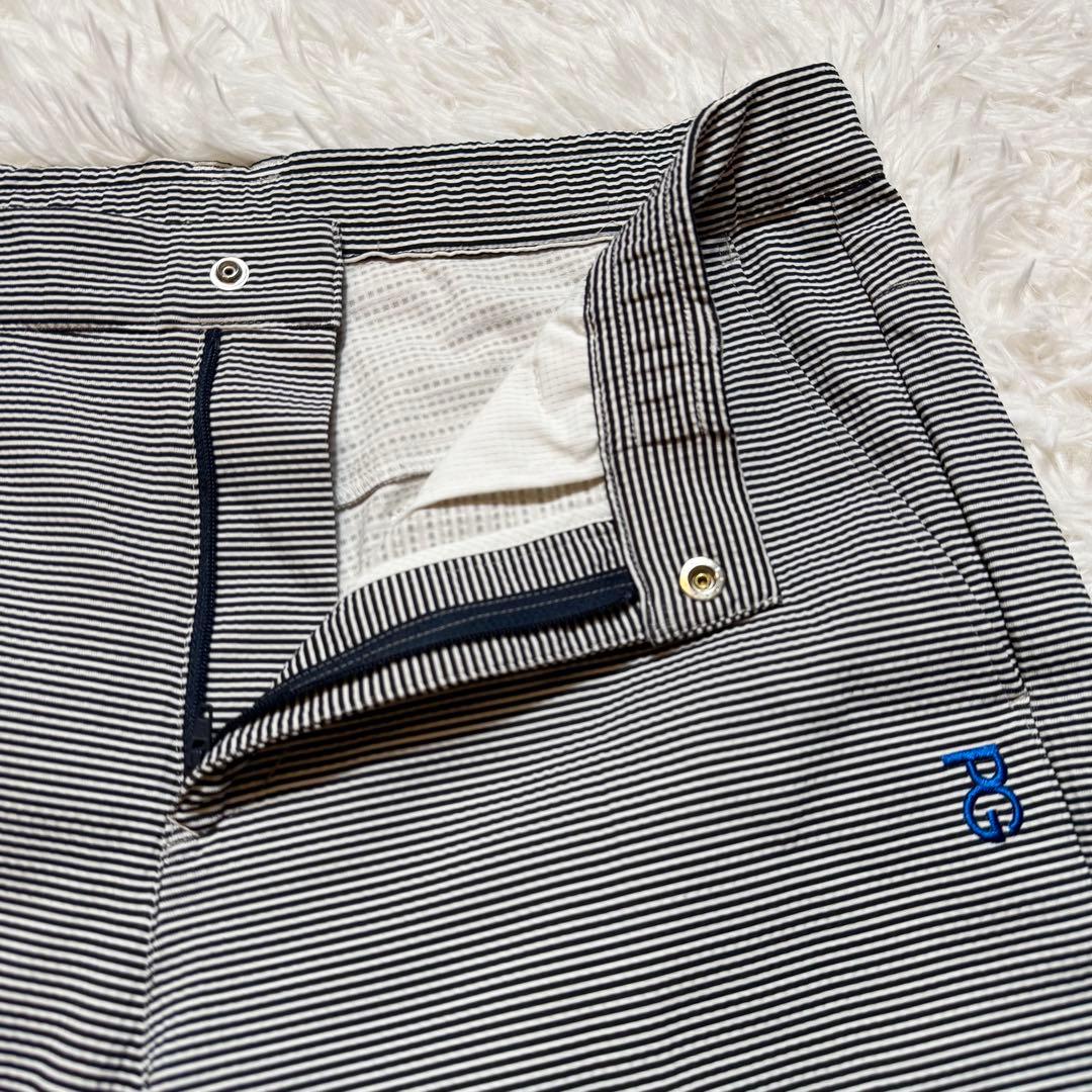BB2様未使用級 パーリーゲイツ ドビーストレッチ ストライプパンツ PG リン