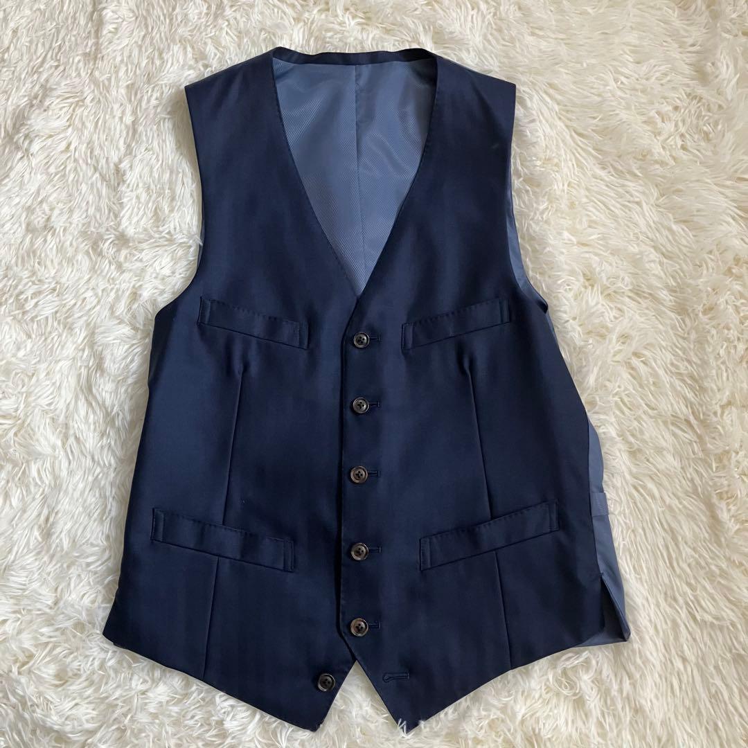 最高級生地 ドーメル ✨3ピース　ワイルドライフテイラー　オーダースーツ 紺