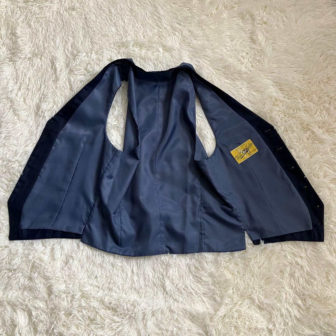 最高級生地 ドーメル ✨3ピース　ワイルドライフテイラー　オーダースーツ 紺