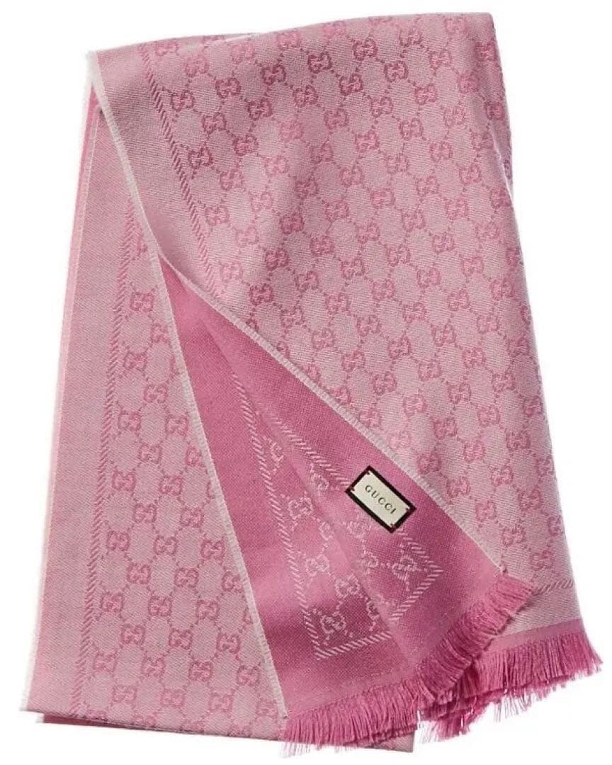 大判⭐️GUCCI ピンク GGパターン ストール