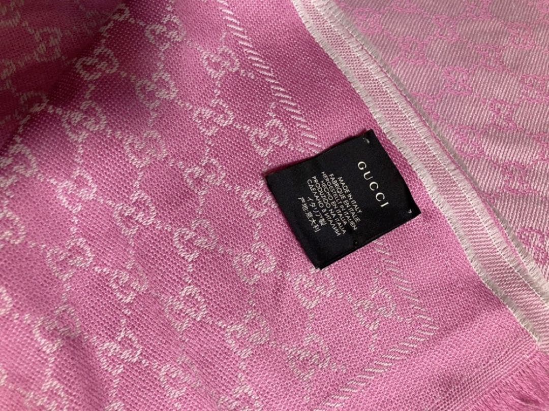 大判⭐️GUCCI ピンク GGパターン ストール