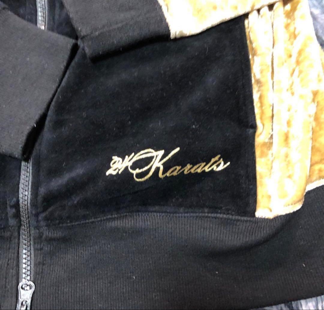 人気✨24Karats 【M】ジャージ セットアップ ベロア ゴールド ブラック