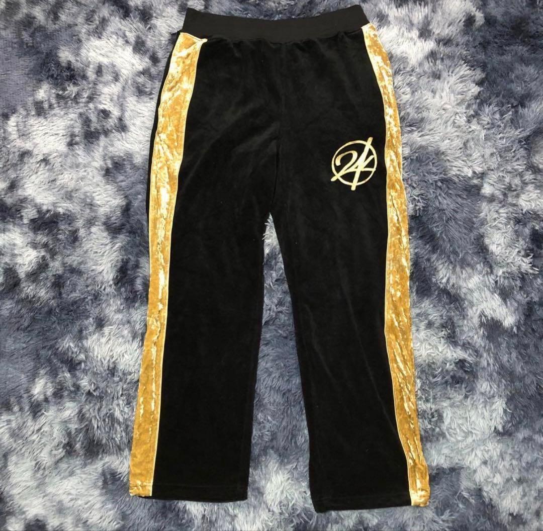 人気✨24Karats 【M】ジャージ セットアップ ベロア ゴールド ブラック