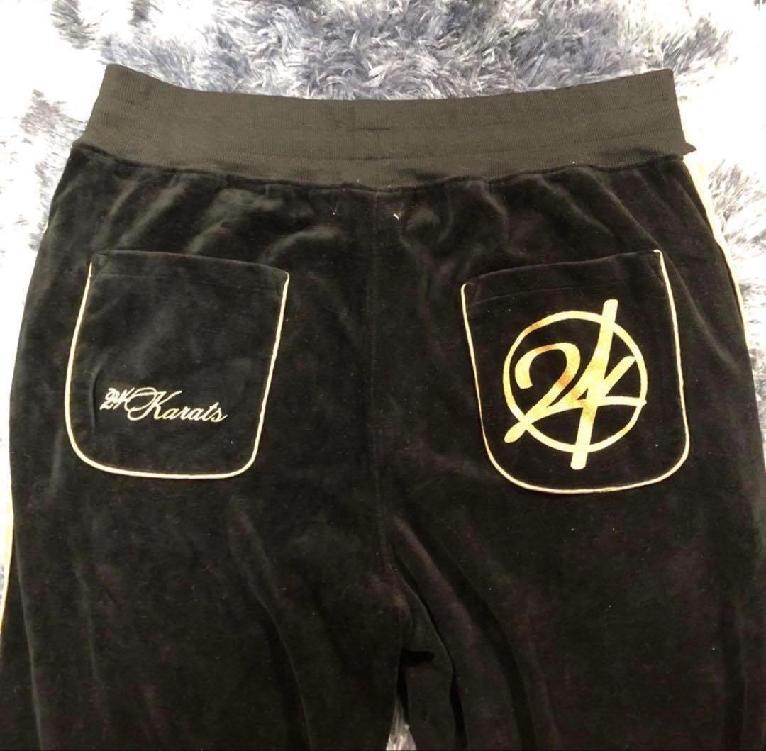 人気✨24Karats 【M】ジャージ セットアップ ベロア ゴールド ブラック