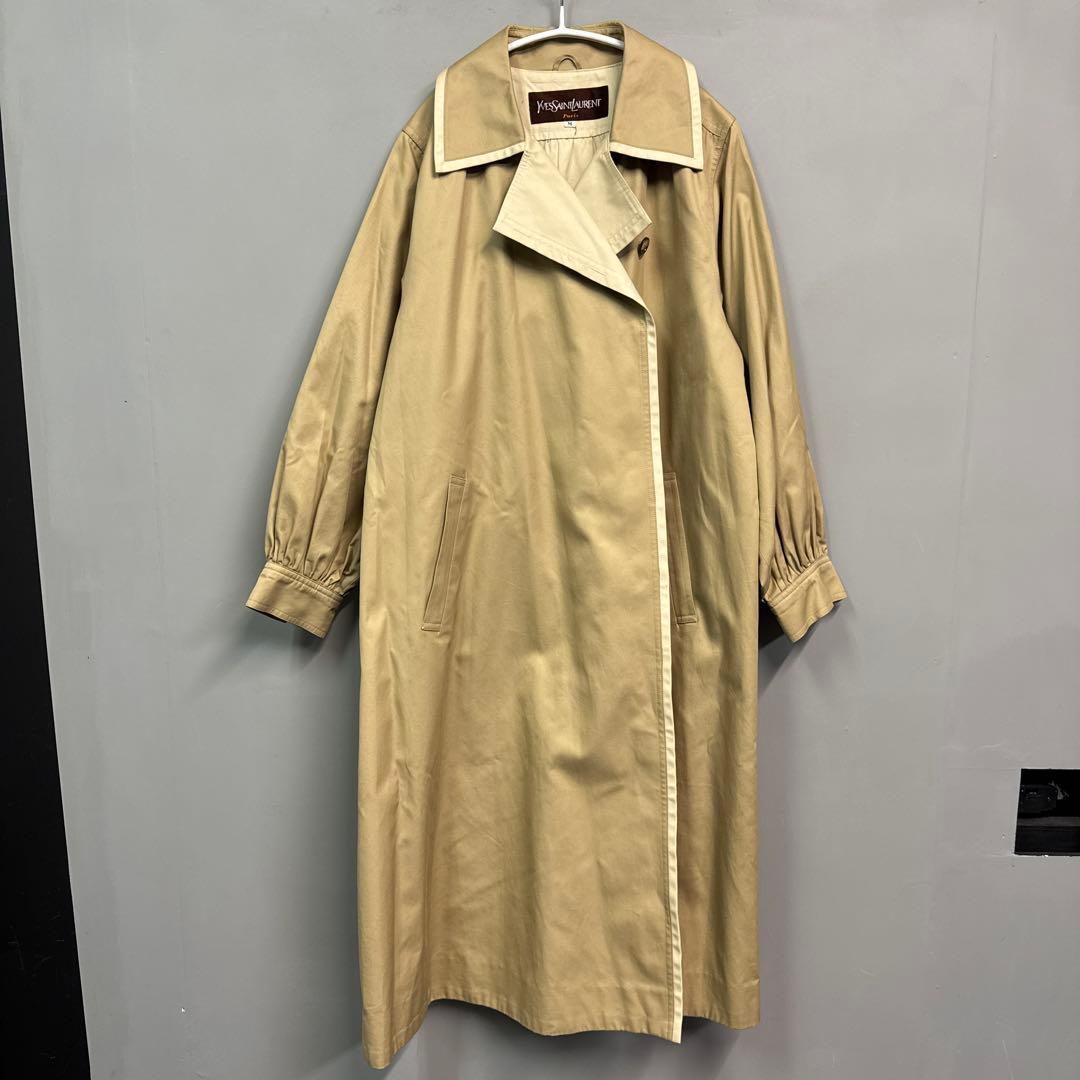 イヴサンローラン　ヴィンテージ　9号　ロングコート トレンチコート　ベージュ