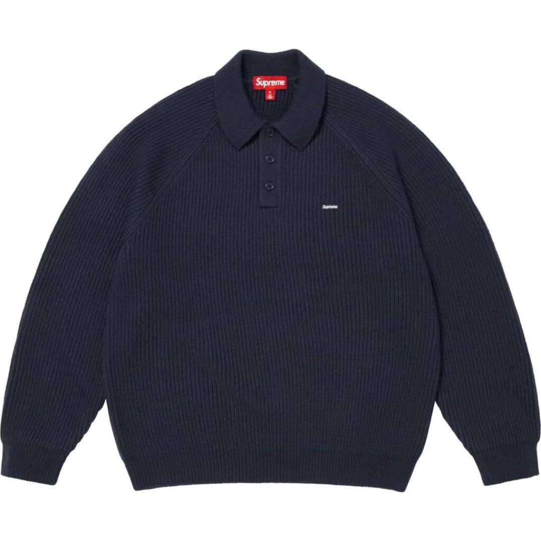 トップス supreme Small Box Polo Sweater navy