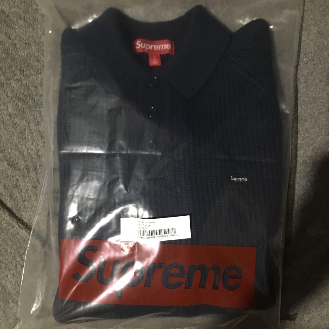 トップス supreme Small Box Polo Sweater navy