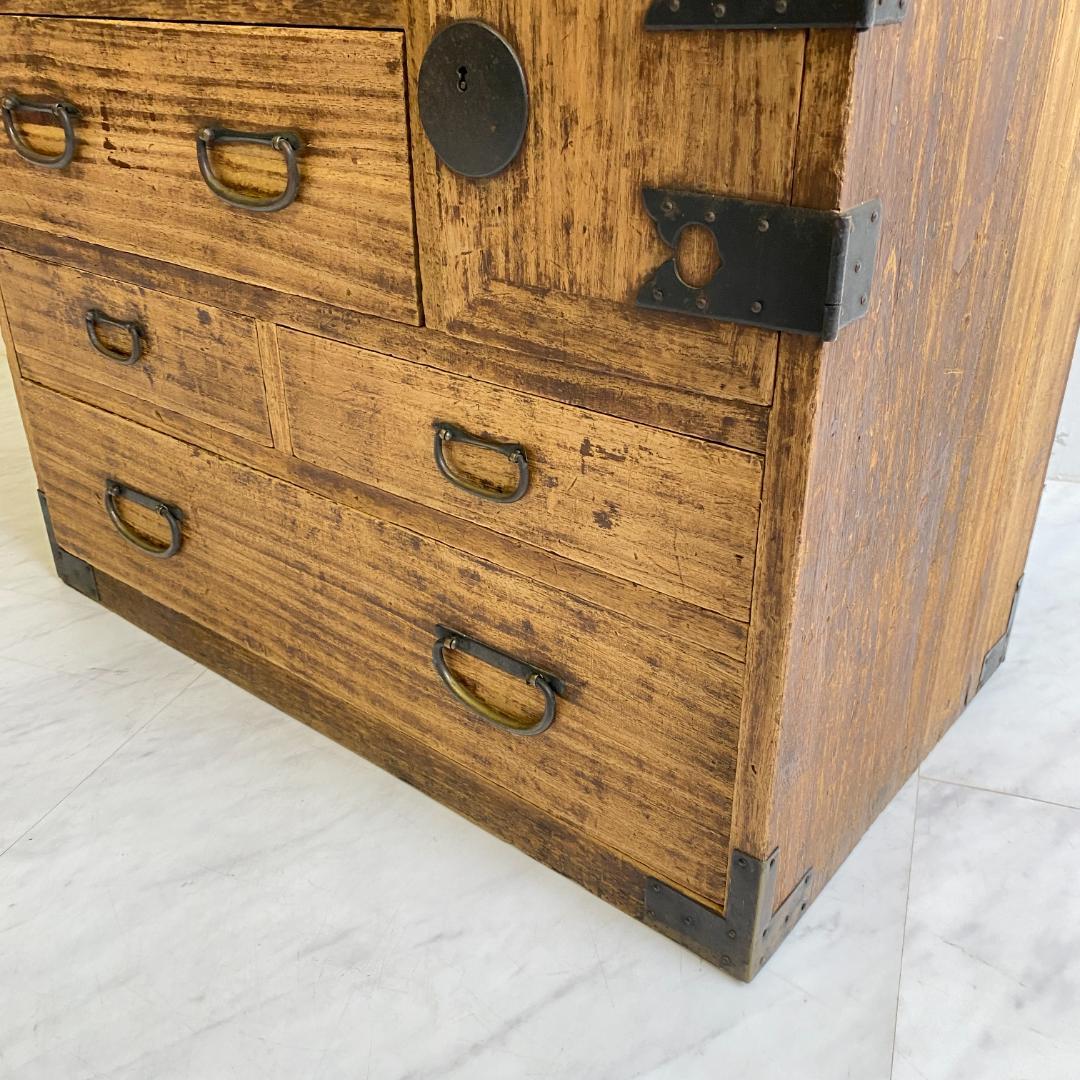 アンティーク 箪笥 小タンス 小引き出し 桐 金具 古道具