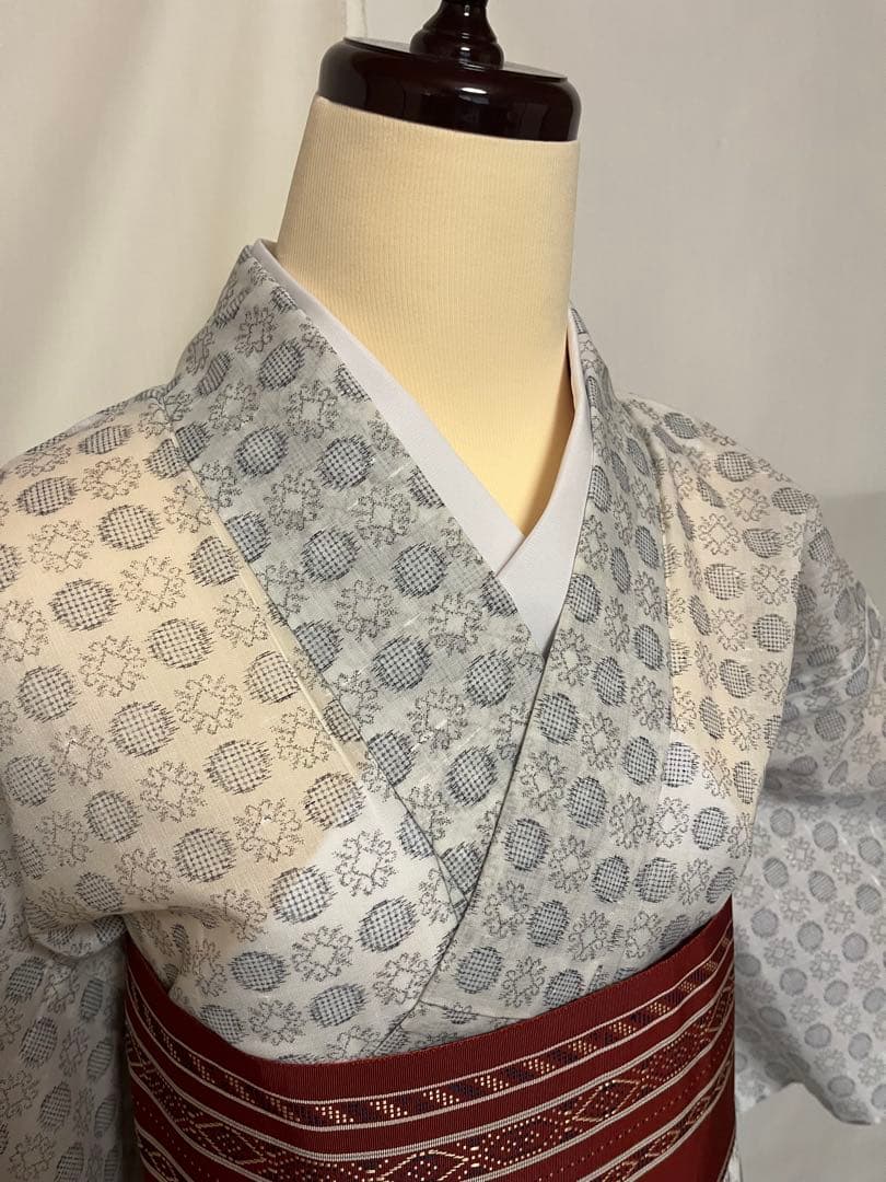 【国宝品】●沖縄県伝統工芸品●【八重山上布】●苧麻●盛夏●絣●着物