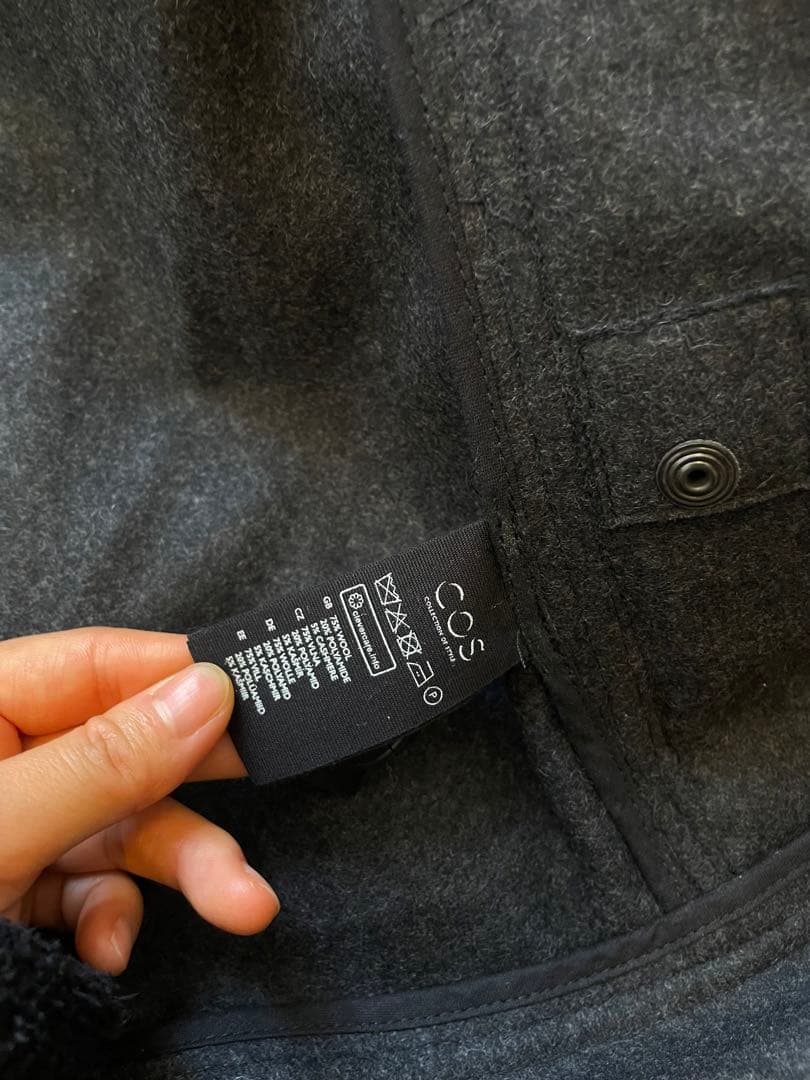 COS チャコールグレー　ウールジャケット　メンズジャケット