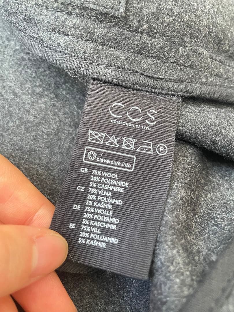 COS チャコールグレー　ウールジャケット　メンズジャケット