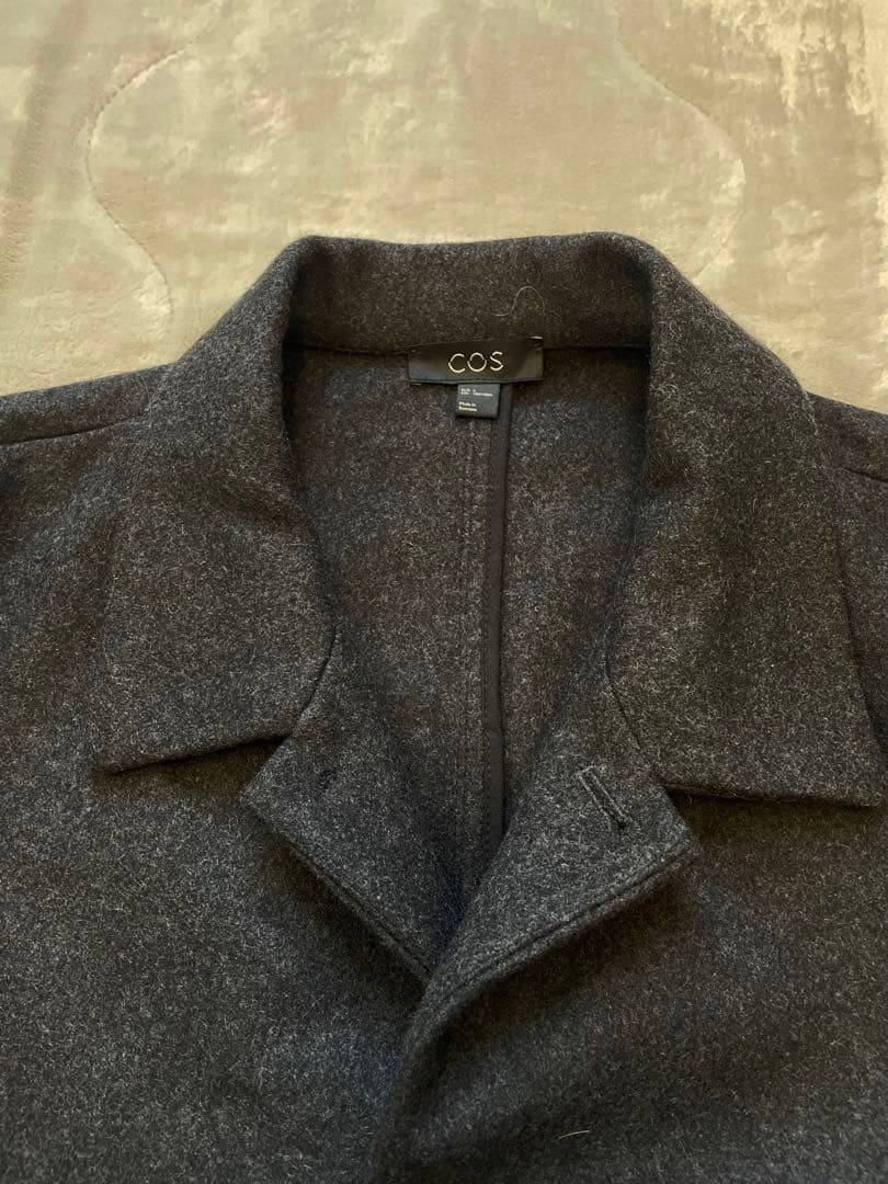 COS チャコールグレー　ウールジャケット　メンズジャケット