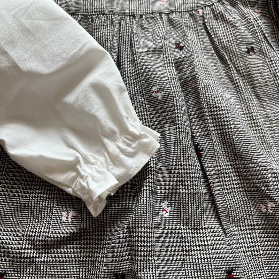 【にゅー】ファミリア　テリア柄ワンピース　110サイズ&カーディガン