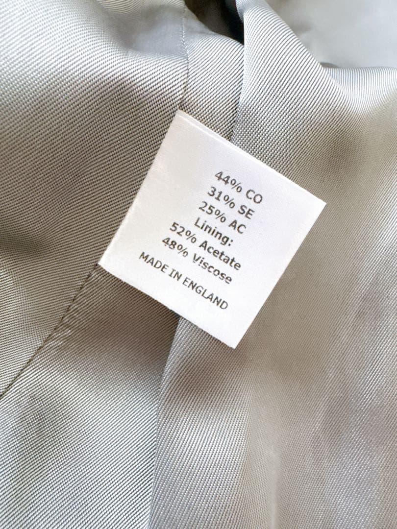 美品 英国製KATHERINE HOOKERキャサリン・フッカーノーカラーコート