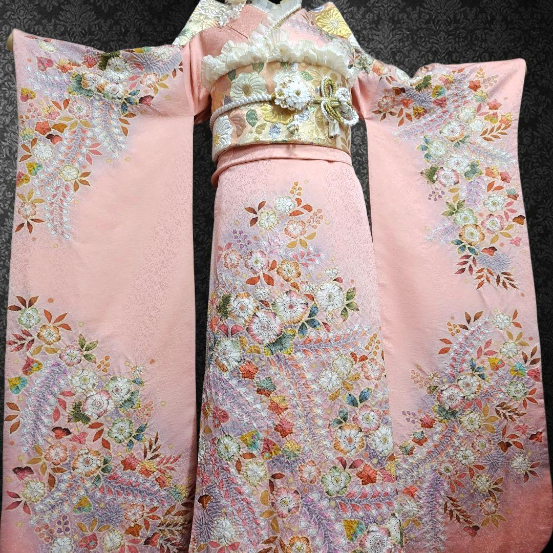 振袖フルセット(8点)・辻ヶ花・辻が花・翠山工房・落款有り・胴裏正絹・高級手縫い