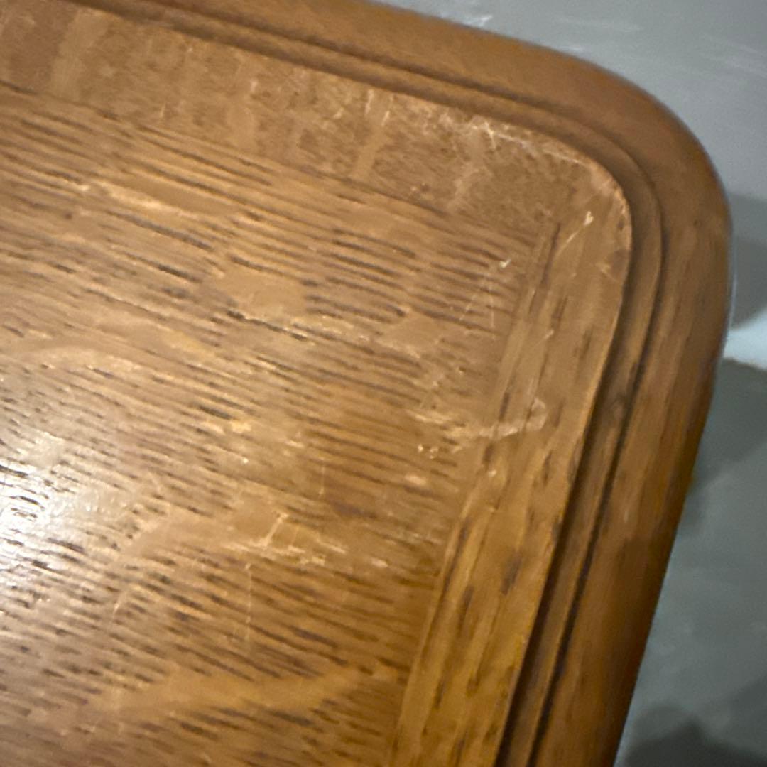 ヴィンテージ　木製サイドテーブル　扉収納付き　猫脚