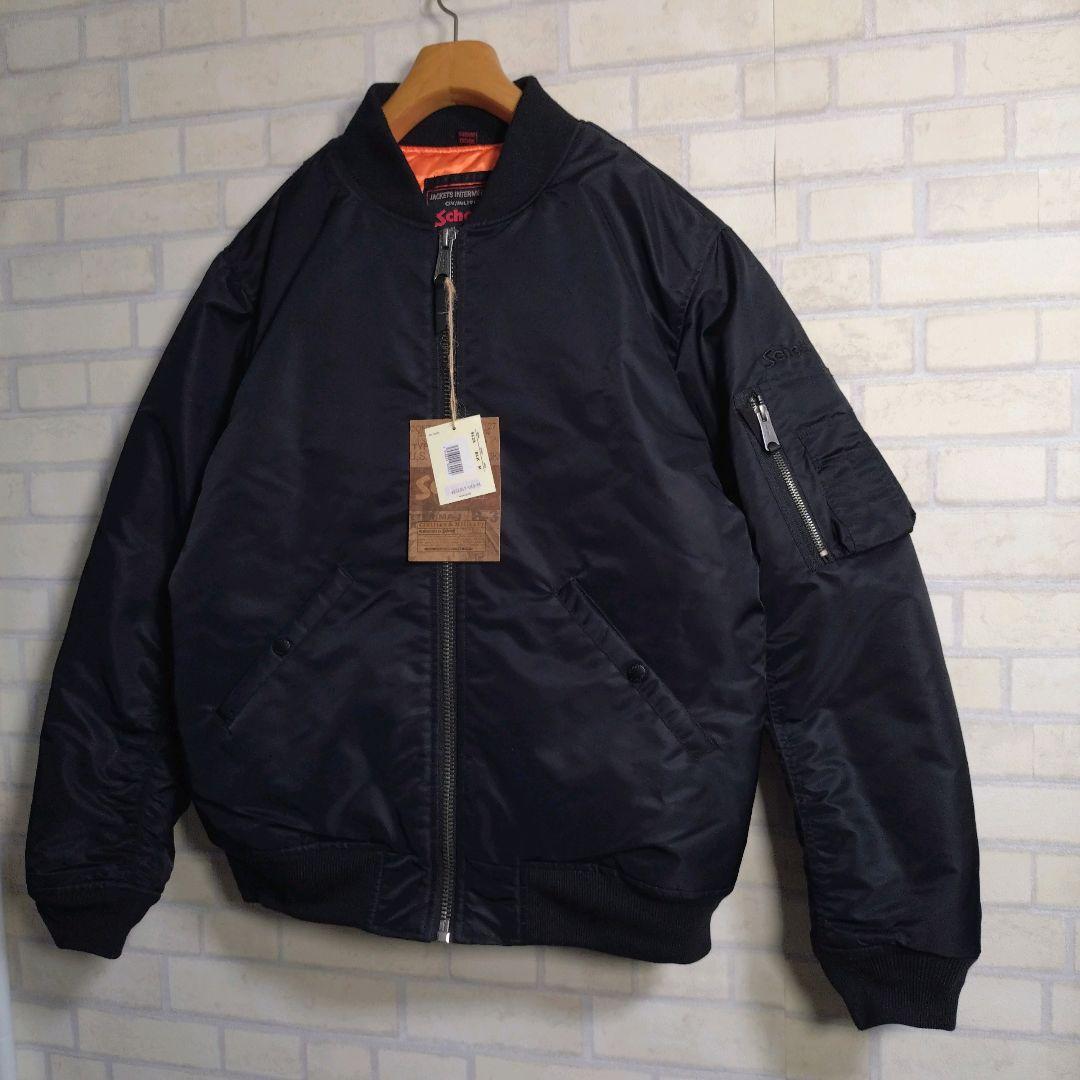 Schott★ショット MA-1 フライトジャケット 黒 M表記 L相当 未使用