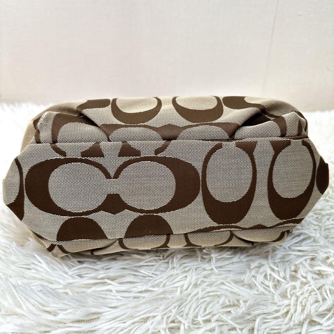 美品 COACH シグネチャー ワンショルダーバッグ ホーボー ブラウン Y2K