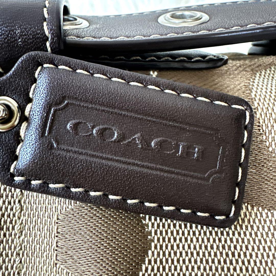 美品 COACH シグネチャー ワンショルダーバッグ ホーボー ブラウン Y2K