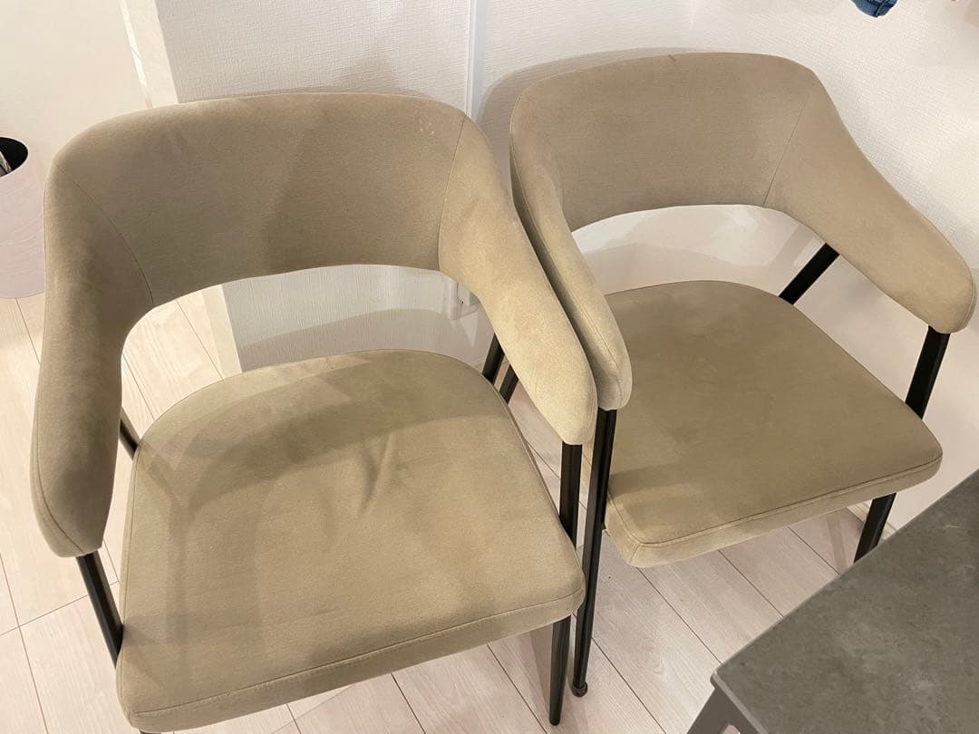 1脚、2脚まとめても可◎ ニトリ　肘掛けクッション椅子BG