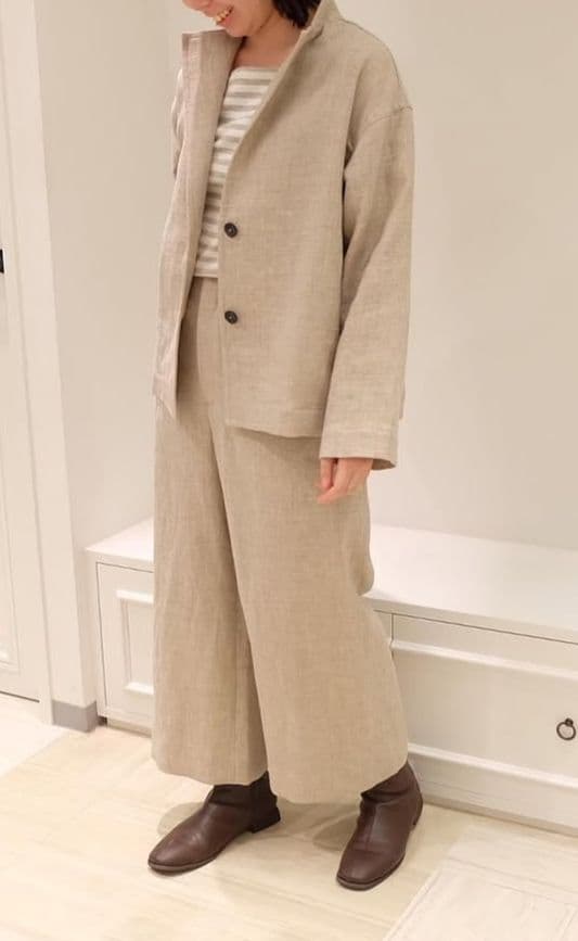 未使用☆プリスティン コットンヤクリネン二重織りジャケット