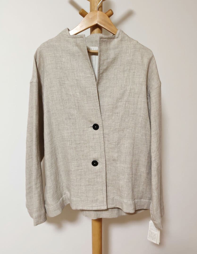 未使用☆プリスティン コットンヤクリネン二重織りジャケット