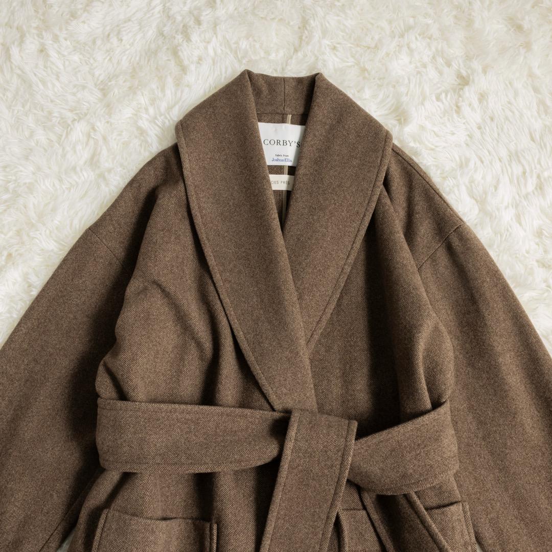 美品 定価14万 CORBY'S DES PRES ウール ショールカラーコート