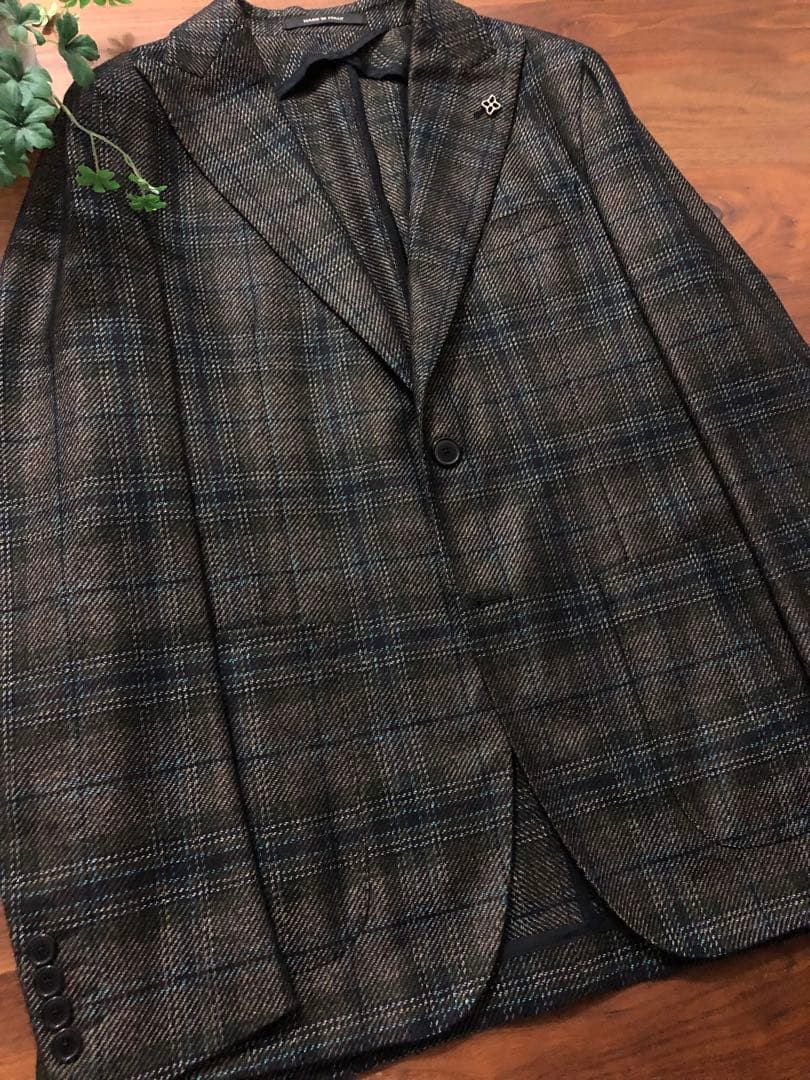 【秋冬】TAGLIATOREタリアトーレグレンチェックジャケット48グリーン