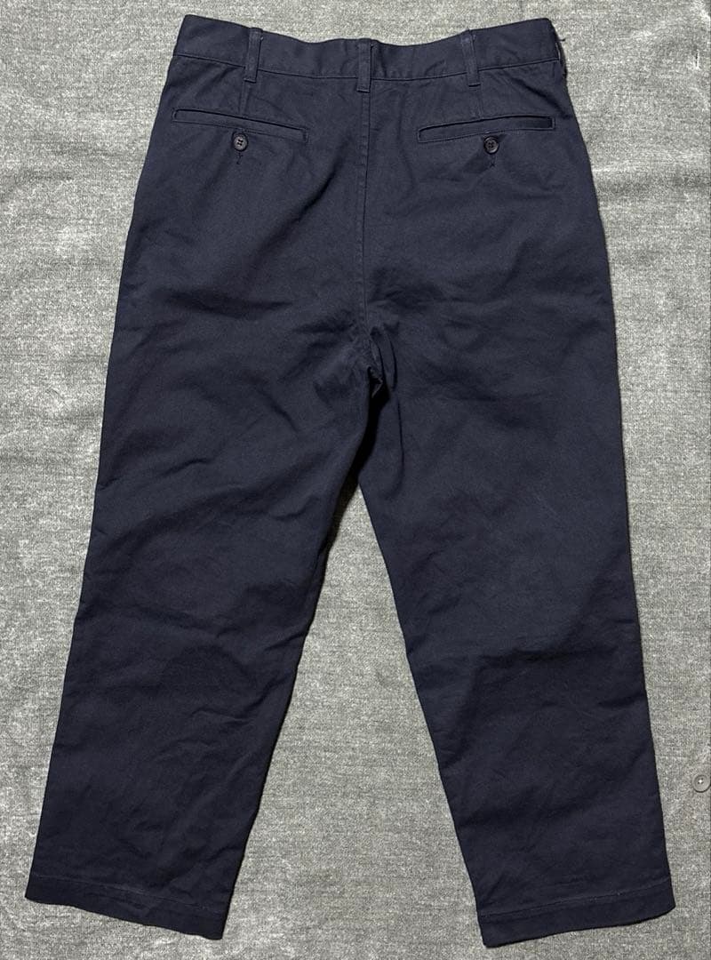 コムデギャルソンオム AD2023 製品洗い ワンタックチノパンツ ネイビー S