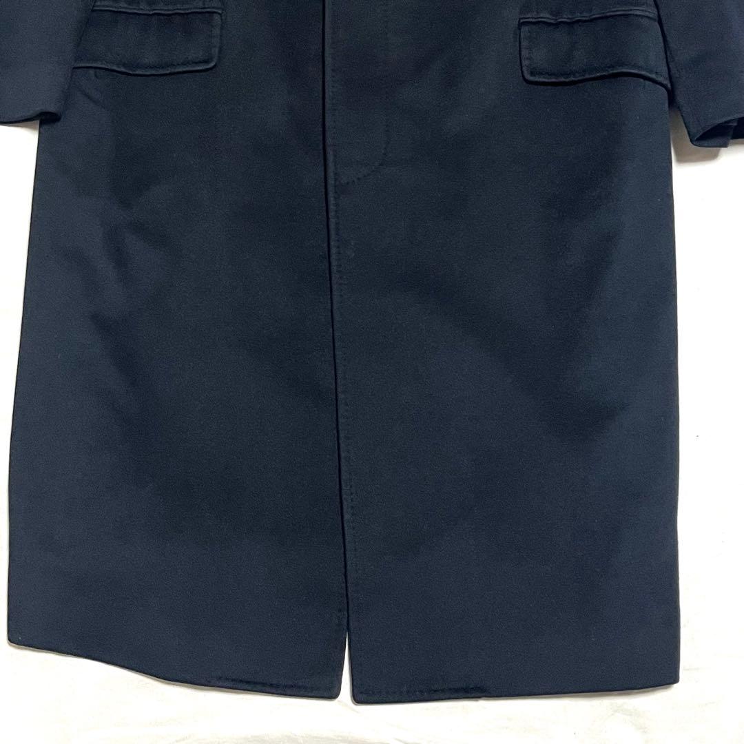 【カシミヤ100%　XL】 ダーバン　ロングチェスターコート　マキシ丈　美品　黒