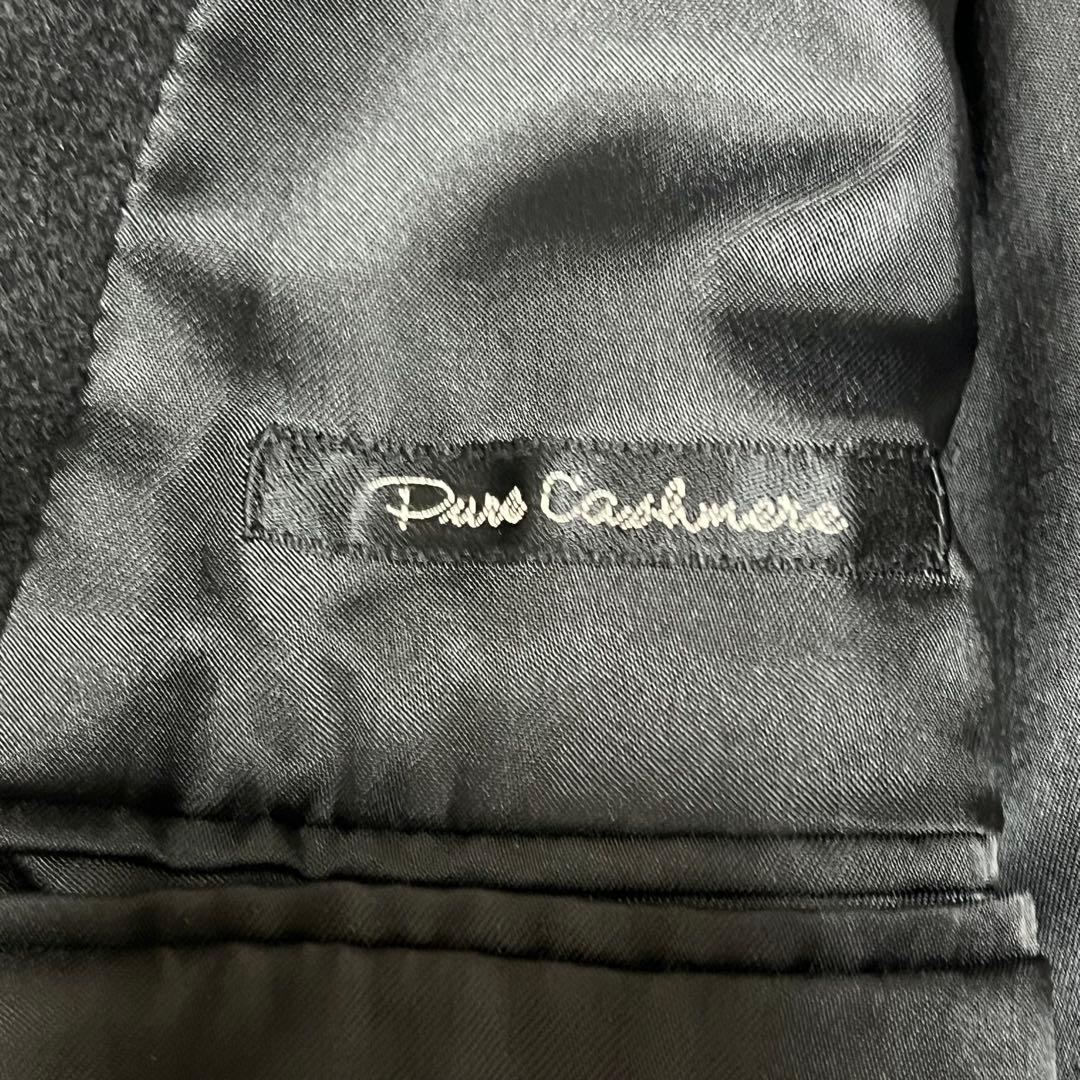 【カシミヤ100%　XL】 ダーバン　ロングチェスターコート　マキシ丈　美品　黒