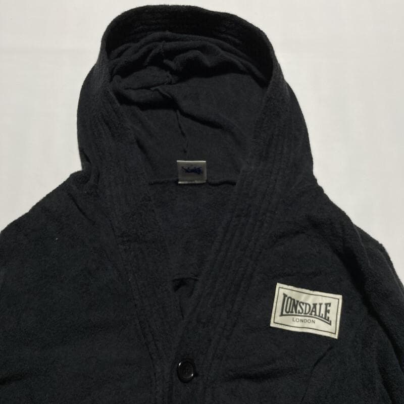 LONSDALE★ボクシングガウン バスローブ ワッペン パイル系タオル 黒 M
