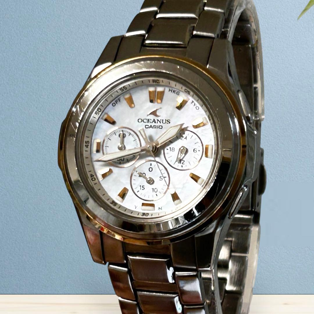 【稼働/完品】CASIO オシアナス OCW-60DJ-7AJF シェル文字盤